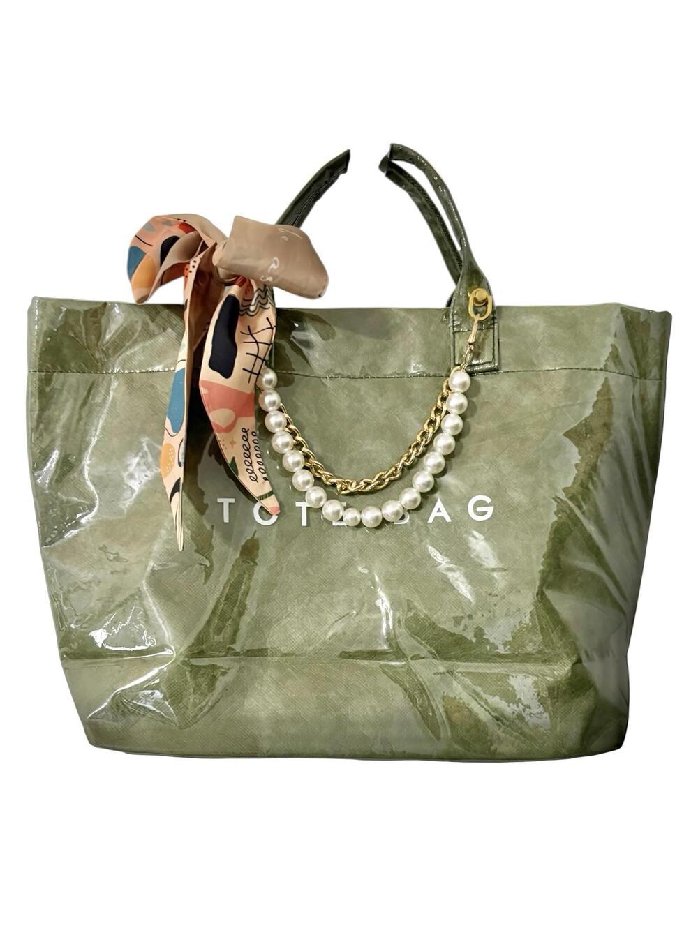 PVC Tote Bag Women's Letters Print Tote Bag Large Paper Tote Bag Carry All Bag